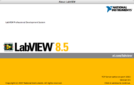 LabVIEW 8.5 About Box